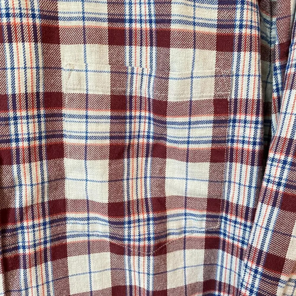 Banana Republic Men's XL Luxe Flannel Slim Plaid Long Sleeve Button Down Shirt - Picture 8 of 16